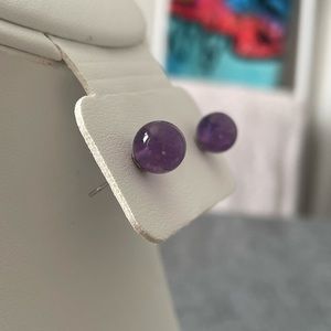 Sparkling Elegance: Amethyst Round Stud Earrings